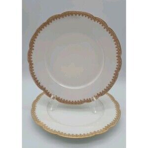 tressemanes vogt limoges Salad Lunch Plate Scalloped 8414 Gold